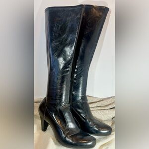 Indigo by Clark’s black calf-length heeled boots 9m